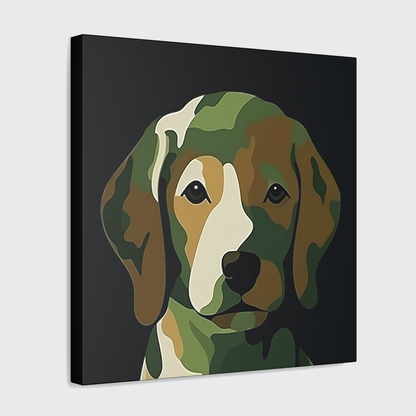 Camo Puppy Wall Art | Puppy Wall Canvas