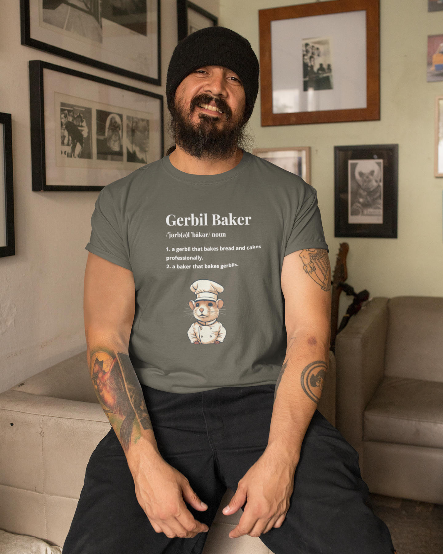 Gerbil Chef T-Shirt | Funny Rodent-Themed Tee