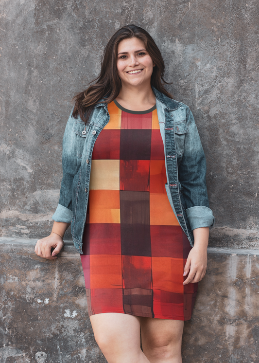 Checkered T-Shirt Dress | Colorful Women's Designer Dresses