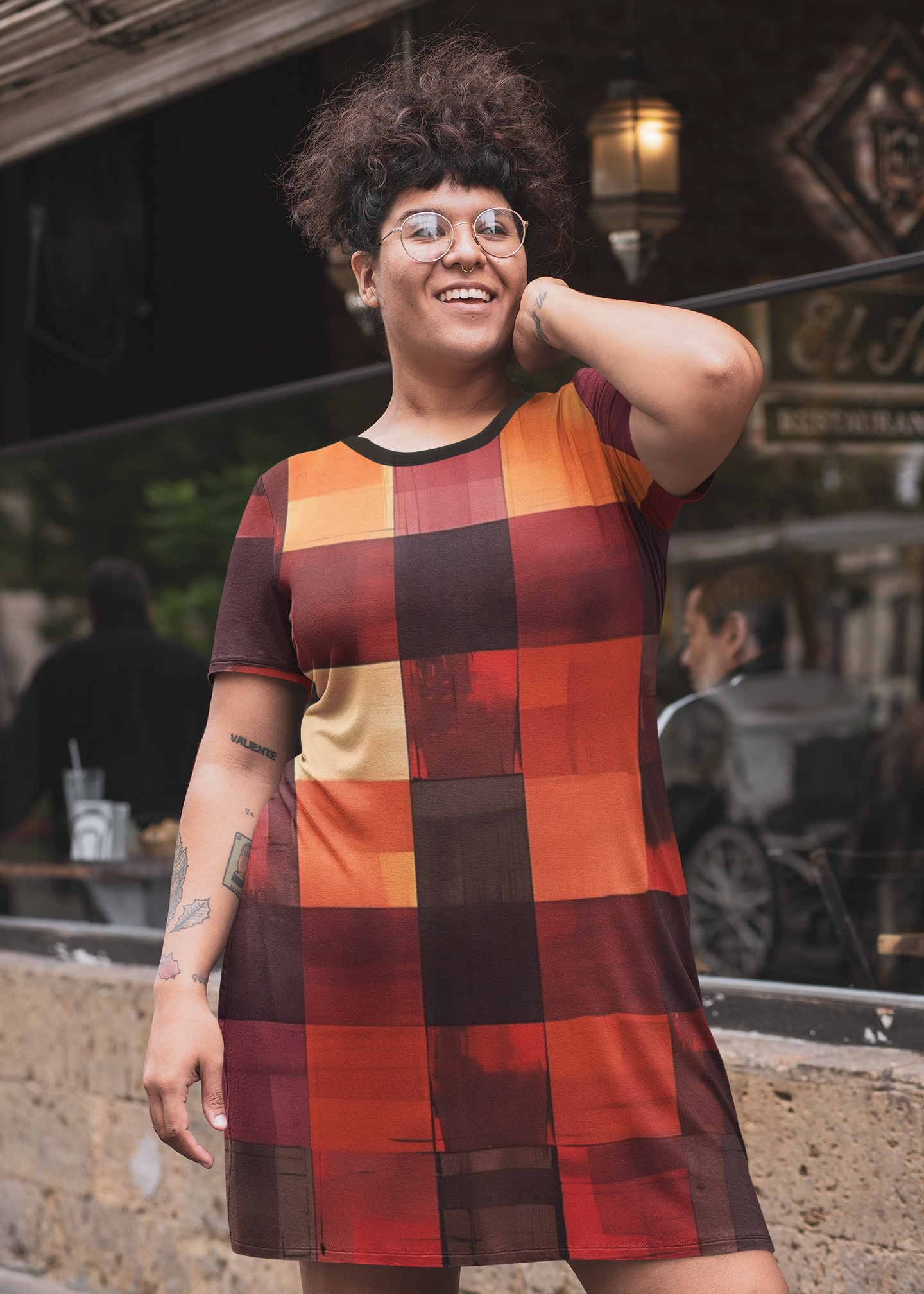 Checkered T-Shirt Dress | Colorful Women's Designer Dresses